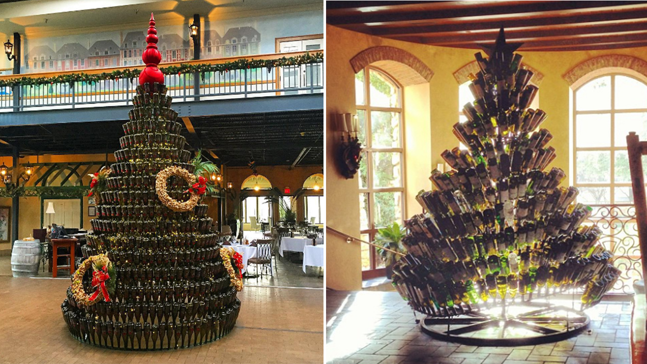 People Are Putting Up Wine Bottle Christmas Trees And It Is My   Wine Bottle Christmas Trees 