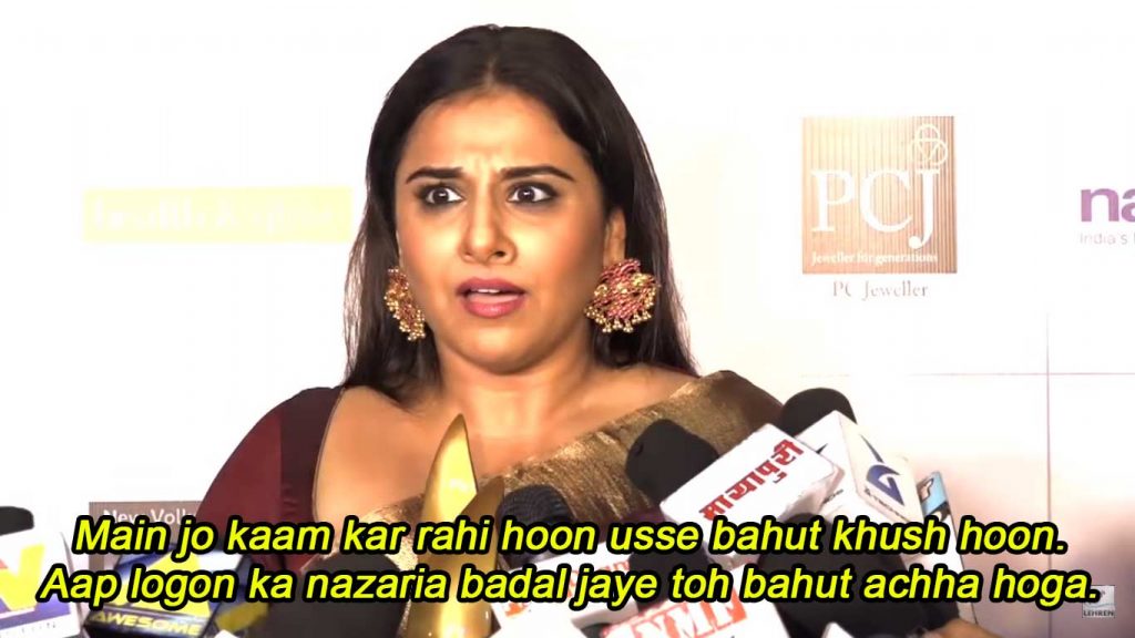 Vidya Balan Gives The Most Savage Reply To The Reporter Who Fat Shamed ...