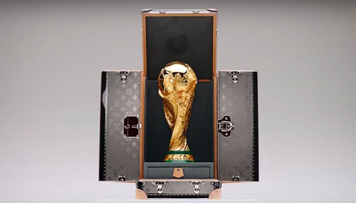 A ceremony to unveil Louis Vuitton's travel case for the 2018 FIFA World Cup  trophy on May 17, 2018 in Paris, France. Photo by Alban  Wyters/ABACAPRESS.COM Stock Photo - Alamy