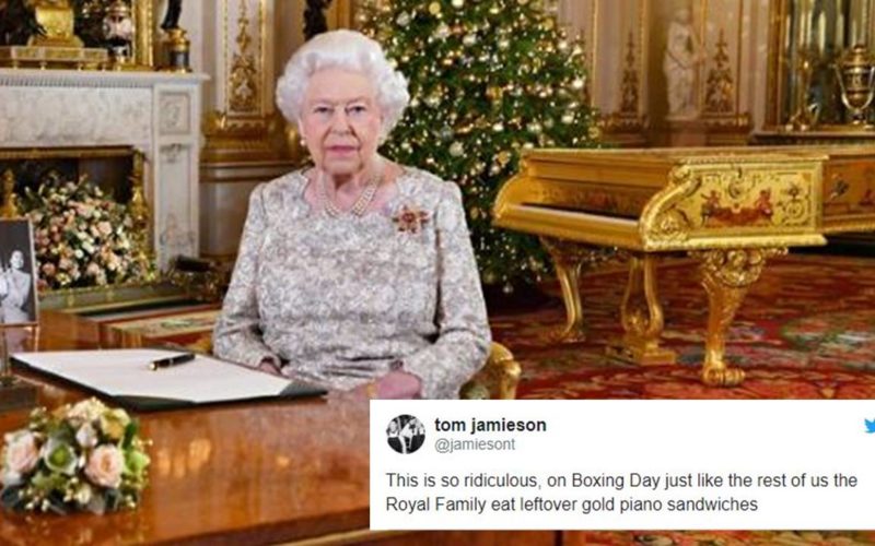 Queen Elizabeth's Christmas Speech With Gold Piano Stirs Online Debate