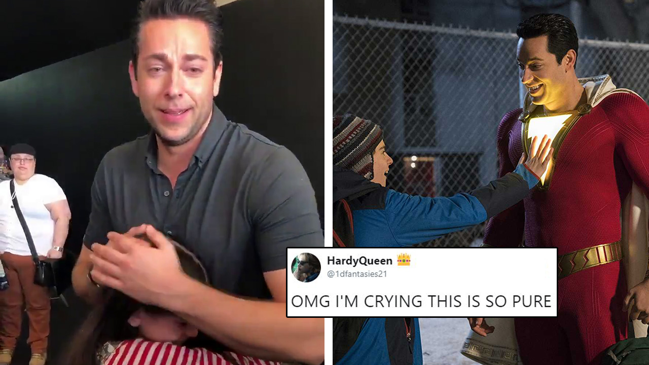 Shazam Zachary Levi Gets Emotional After Meeting A Fan