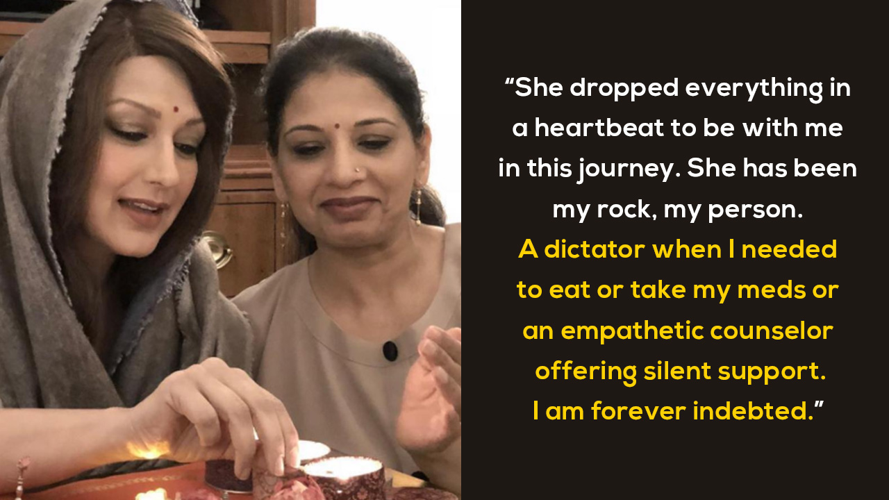 Sonali Bendre writes an emotional note for sister Rupa