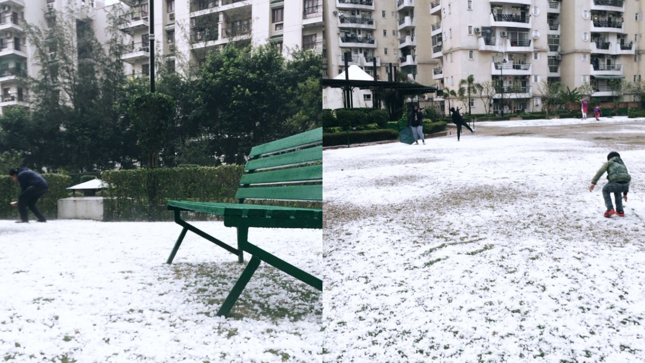 Pictures Of "Snow" filled Delhi After Being Hit By Heavy Hailstorm