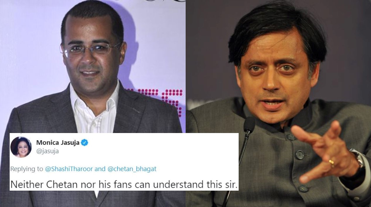 Chetan Bhagat Asks Shashi Tharoor To Praise Him Using ‘Big Words'