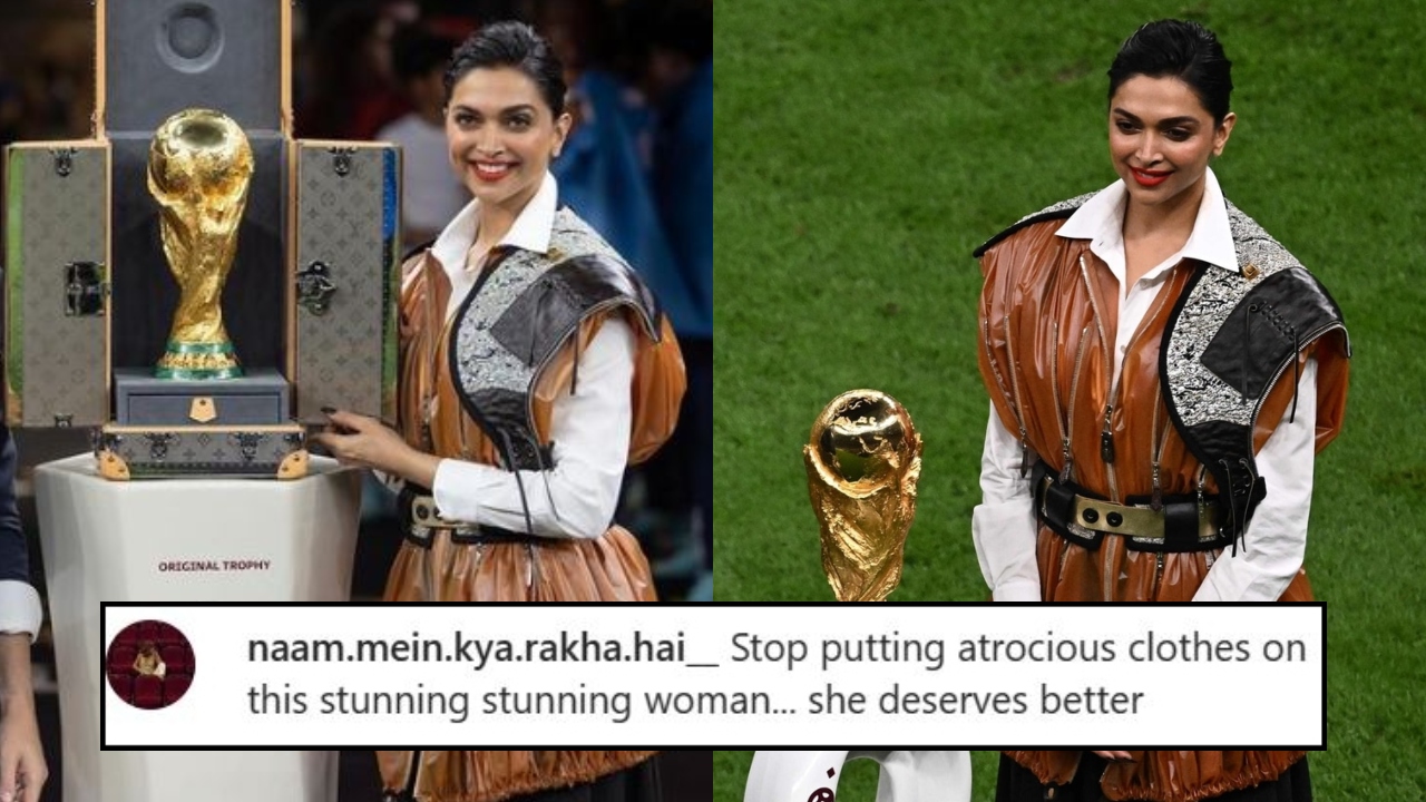 Deepika Padukone presenting the World Cup trophy with Iker