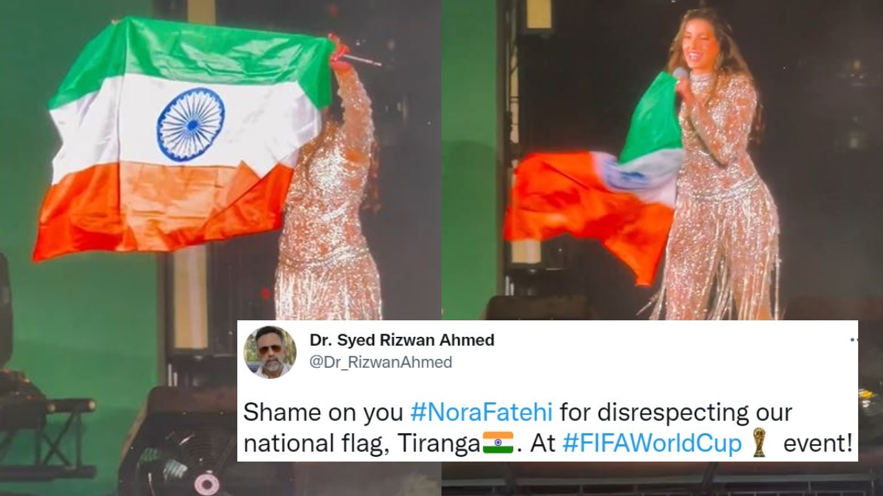 Nora Fatehi Trolled For Holding National Flag 'Upside Down